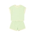 thumbnail image 3 of Hienoo Girls Striped Short Sleeve T Shirt Shorts Set Summer Casual Outfits, Sizes 6-14, 3 of 3