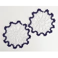thumbnail image 3 of Fennco Styles Handmade Crochet Cotton Whirlwind Two-Tone Doily 6" Round, 2-Piece - Violet Drink Coaster for Everyday Use, Holiday, Farmhouse Décor, Cocktail, Tea Party, Special Occasion, 3 of 6