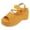 Yellow, variant on Platform Wedge Sandals for Women Open Toe Slingback Ankle Strap Heels Sandals with Bow