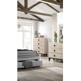thumbnail image 2 of Modern Light Grey Queen Size Bed Dresser Mirror 2x Nightstands Chest 6pc Bedroom Set Tufted Burlap Fabric Storage FB, 2 of 7