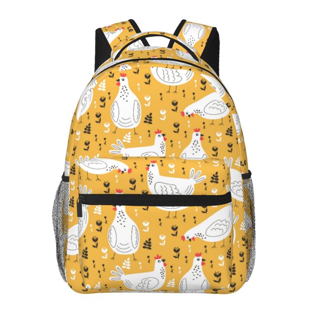 Disketp Funny Chicken Mochila Estampada para Hombre y Mujer – Mochila Ligera Clásica con Múltiples Bolsillos para Universidad, Trabajo y Viajes-One Size