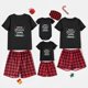 thumbnail image 1 of Pijamas familiares a juego de Navidad, Antler, Feliz Navidad, Ya, Animal sucio, negro, corto, conjunto, 1 of 3