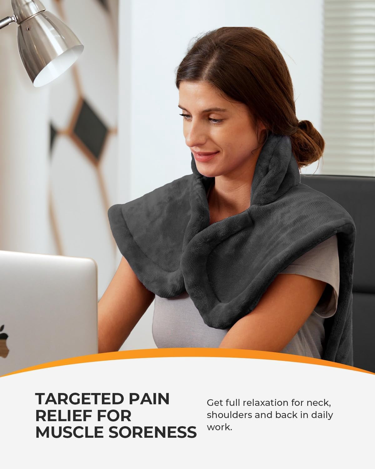 CooCoCo 37"x24" Heating Pad for Neck and Shoulders and Back, Heat Pad for Back Pain Relief, Full Back Heated Pad, 6 Heat Settings 3 Timers Auto-Off