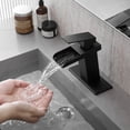 thumbnail image 2 of Sink Faucet With Deck Plate Waterfall Black Bathroom faucets for Sink 1 Hole or 3 Holes One Handle Faucets, 2 of 7