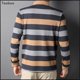 thumbnail image 4 of Taoboo, nuevas camisetas polo clásicas a rayas para hombre, estilo empresarial, camiseta informal para primavera y otoño, ropa para hombre de corte entallado de primera calidad, 4 of 4
