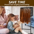 Black Braiding Hair Rack 150 Pegs, TriSided Braid Rack with 4 Wheels