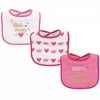 Luvable Friends Baby Girl Cotton Drooler Bibs with Fiber Filling 3pk, Girl Daddy, One Size