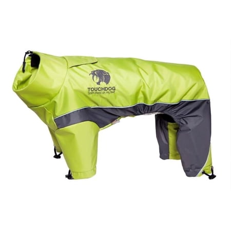 Touchdog Quantum-Ice Full-Bodied Adjustable & 3M Reflective Dog Jacket - Extra Large - Light Yellow & Grey