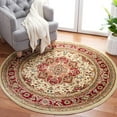 thumbnail image 2 of SAFAVIEH Lyndhurst Miranda Traditional Bordered Area Rug, Ivory/Red, 8' x 8' Round, 2 of 2