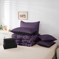 thumbnail image 6 of Feelyou Purple Hipple Damask Twin Bedding Sets 7pcs, Boho Butterfly Animal Comforter Set, 6 of 8