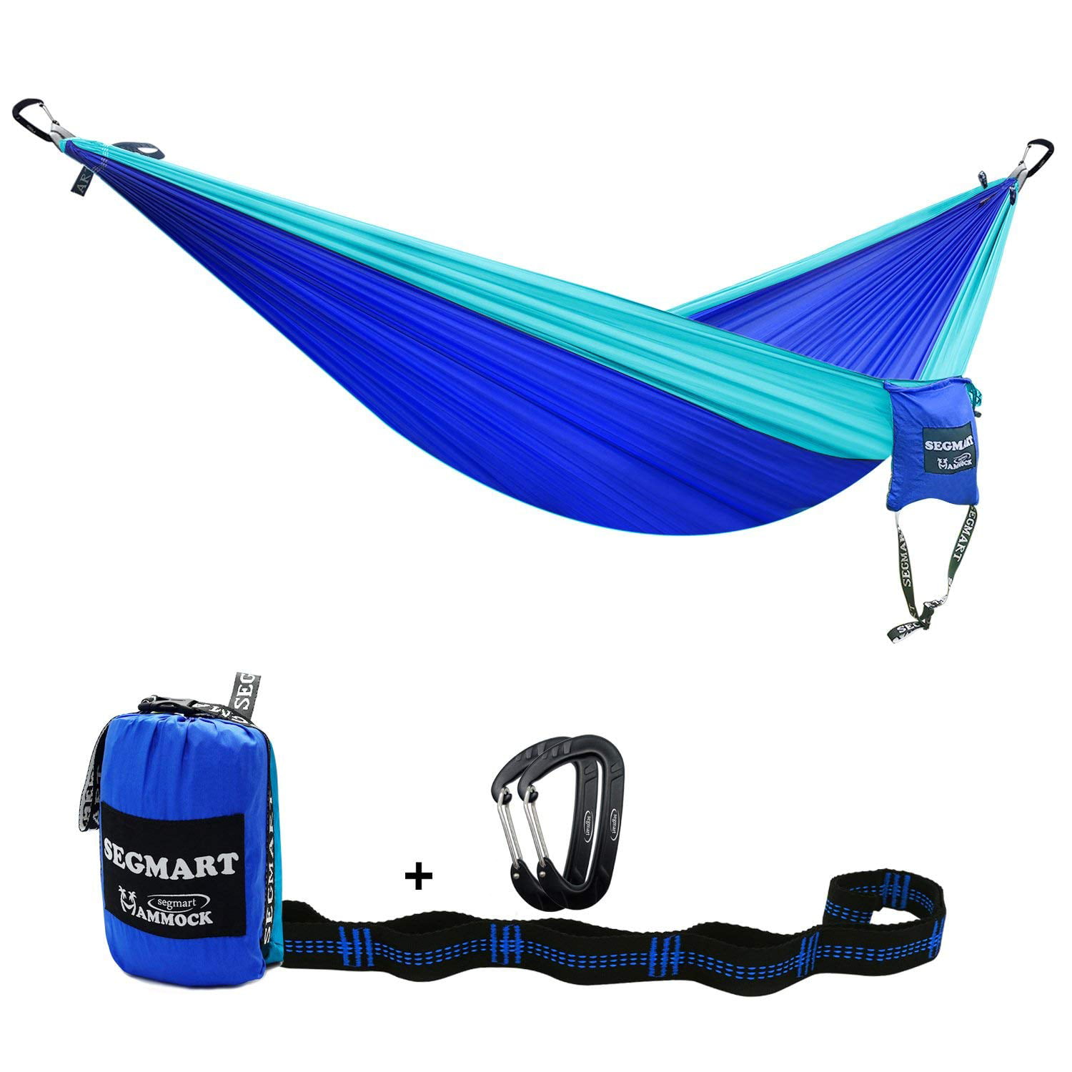 Details about   Double Camping Hammock with Tree Friendly Straps and Solid Steel Carabiners by S 