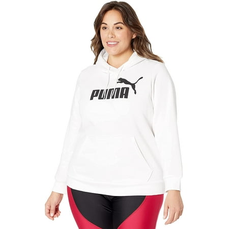 PUMA Womens Essentials Logo Fleece Hoodie 2X Puma White