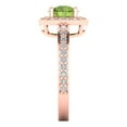 thumbnail image 3 of 1.335 ct Round Cut Natural Peridot Solitaire with Simulated Diamond Accents 18K Rose Gold Womens Engagement Ring, 3 of 5