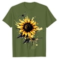 thumbnail image 3 of NAMTYQX Womens Graphic Tees Crewneck Plus Size Short Sleeve Printed Grafisches Soft Loose Casual Lightweight Shirts for Women Trendy Summer Army Green Size XL, 3 of 5