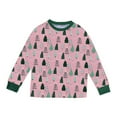 thumbnail image 3 of POINTERTECK Ensemble de Pyjamas Arbre Rose Noël Imprimé Assorti Vert Famille Parent-Enfant, 3 of 6