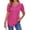 A-hot Pink, variant on Zeagoo Women's Puff Short Sleeve Tunic Tops Pleated Floral Print V Neck Blouses Dressy Casual Loose Summer T-Shirts