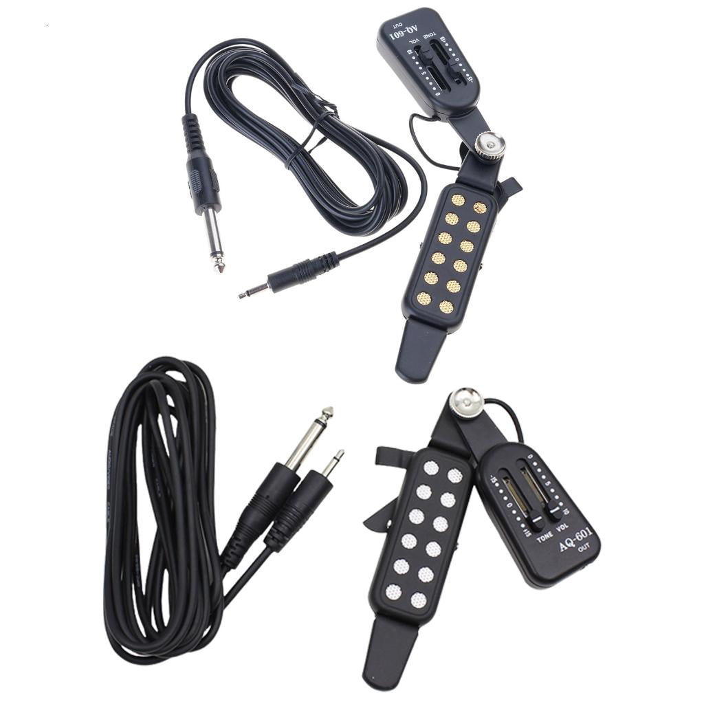 Yihuala Acoustic Guitar Pickup with Volumes Tone Tuner 12 Sound Hole Pickup Transducer Musical Instruments Accessories