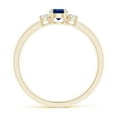 thumbnail image 2 of ANGARA Natural Blue Sapphire and Diamond Three Stone Engagement Ring in 14K Yellow Gold for Women (Size-4mm) | September Birthstone, Anniversary, Jewelry Gift for Women | Natural Blue Sapphire Ring, 2 of 11