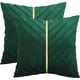 thumbnail image 3 of Juego de 2 fundas de almohada de terciopelo de 18 x 18 pulgadas, 2 unidades, con funda de almohada decorativa de cuero dorado para sofá, fundas de almohada modernas de lujo, 3 of 5