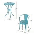 thumbnail image 4 of Rodriguez Outdoor 3 Piece Iron Bistro Set, Matte Blue, 4 of 13