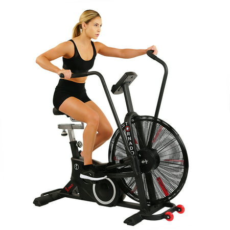Sunny Health & Fitness Stationary Exercise Fan Bike with Bluetooth and Heart Rate Compatibility - Tornado LX Air Bike, SF-B2729