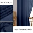 thumbnail image 7 of OVZME Troy Sheer Curtains 84 inch Length 2 Panels Set, Lightweight Soft Texture Crushed with Rod Pocket Balance Privacy Semi Sheer Curtains and Drapes for Living Room Bedroom, 42Wx84L inch Navy Blue, 7 of 7