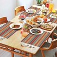 thumbnail image 2 of Red and Yellow Geometric Striped Pattern Summer Placemats Table Placemats Set Of 4-Linen Kitchen Washable Placemats Table Mats 11.8"x17.7" Non-Slip Heat Resistant, 2 of 6