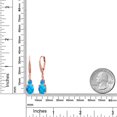 thumbnail image 6 of Gem Stone King 18K Rose Gold Plated Silver Blue Opal and White Lab Grown Diamond Dangle Earrings for Women (1.65 Cttw, Oval Cabochon 9X7MM), 6 of 6