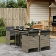thumbnail image 1 of vidaXL 5 Piece Garden Dining Set with Cushions Grey Poly Rattan, 1 of 5