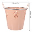 thumbnail image 2 of FRCOLOR Large Plant Pot Tin Flower Pot 16.00X14.50X11.00CM Khaki, 2 of 7