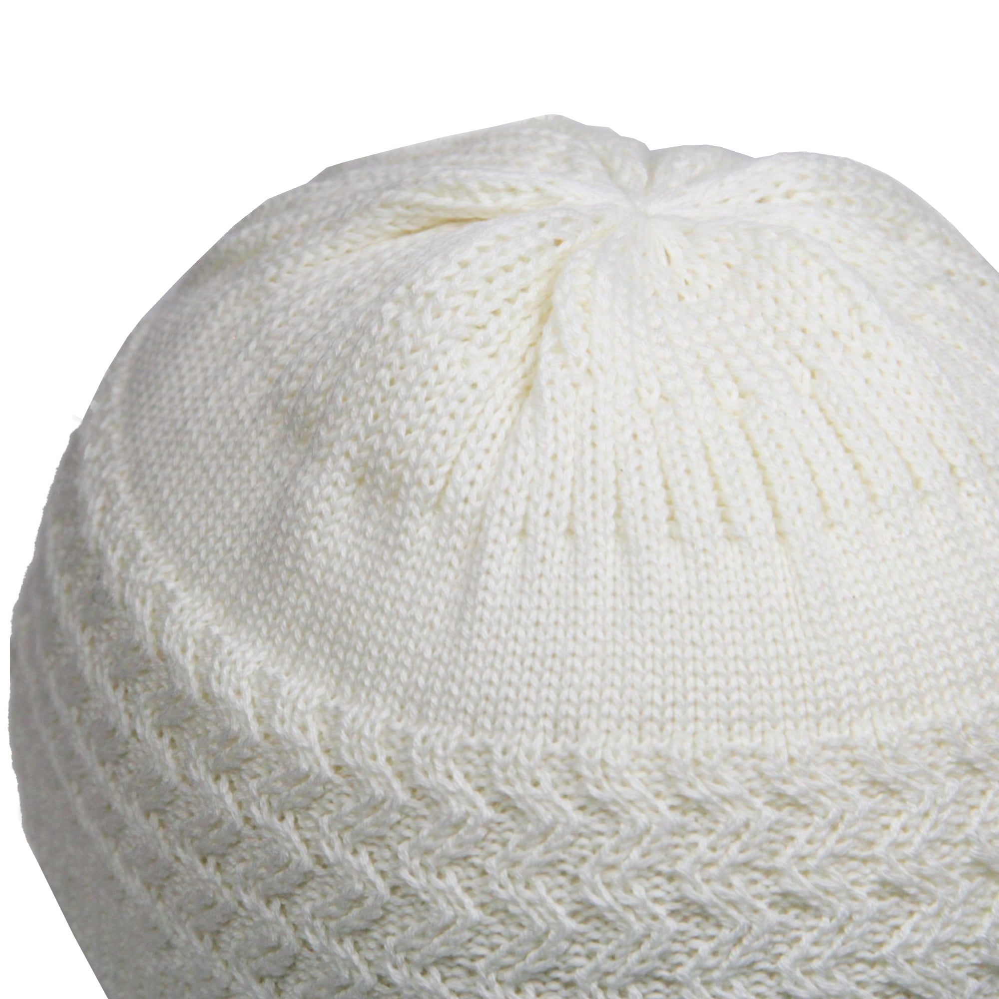 Hijaz Cream Premium Cotton Kufi Hat for Men Breathable Muslim