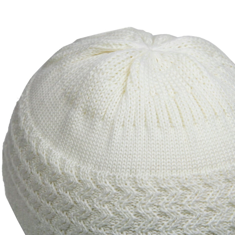 Hijaz Cream Premium Cotton Kufi Hat for Men Breathable Muslim