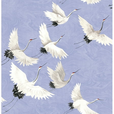 NuWallpaper Hydrangea Halcyon Birds Peel & Stick Wallpaper