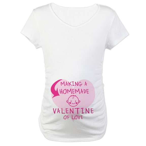CafePress - MAKING HOMEMADE VALENTINE Maternity T Shirt - Cotton Maternity T-shirt, Cute & Funny Pregnancy Tee