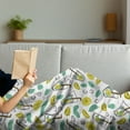 thumbnail image 3 of Cartoon Soft Flannel Fleece Throw Blanket, Summer Themed Glass of Mojito Hand Drawn Ice Cubes Limon Slices and Leaves, Cozy Plush for Indoor and Outdoor Use, 50" x 70", Multicolor, by Ambesonne, 3 of 5