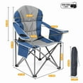 thumbnail image 2 of Dozzle Heavy Duty Portable Camping Chair - 500 lb Capacity Oversized Seat, Includes Cooler Bag, for Camping, Backyard, Beach , Blue,1PCS, 2 of 5