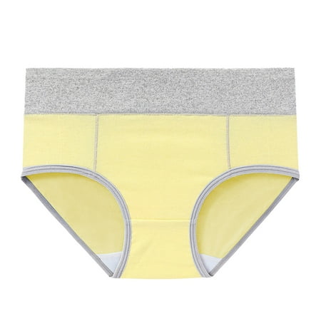 Yellow Large Women s Cotton Underwear High Skeleton Panties for Women Waisted Full Coverage Ladies Womens Silk Bikini Panties