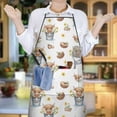 thumbnail image 6 of White Highland Cow Bucket Flower Pattern Apron-Garden Aprons for Women with Pockets-Cotton Linen Waterproof Kitchen Cooking Gardening Aprons Adjustable for Kitchen,Cooking,BBQ and Salon 33x27 Inch, 6 of 7