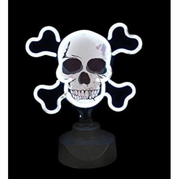 *neon sign SKULL crossbones jolly rogers