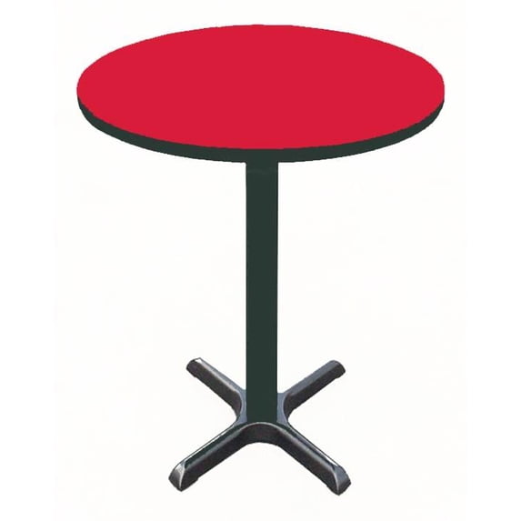 Round Cafe Breakroom Top in Red (24 in./Red)