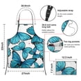 thumbnail image 3 of White Blue Butterfly Pattern Apron-Garden Aprons for Women with Pockets-Cotton Linen Waterproof Kitchen Cooking Gardening Aprons Adjustable for Kitchen,Cooking,BBQ and Salon 33x27 Inch, 3 of 7