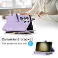 thumbnail image 3 of SaniMore for Samsung Galaxy S22 Ultra Buisness Case, Zipper Purse [Card Holders] Magnetic Clasp Kickstand Wrist/Crossbody Chain Lanyard PU Leather Wear-resistant Body Protective Wallet Shell, Purple, 3 of 11