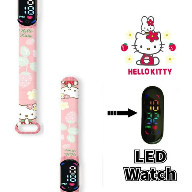 Banda electrónica LED Sanrio Kawaii, Hello Kitty, Cinnamoroll, Kuromi, pulsera inteligente, reloj multifunción de Anime para estudiantes, regalo de Navidad