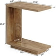 thumbnail image 6 of Tribesigns C-Shaped Side Table, 2-Tier Narrow End Table with Sturdy Pedestal, Wood Bedside Table Nightstand for Bedroom, Industrial Sofa End Table for Living Room, Rustic Brown, 6 of 6