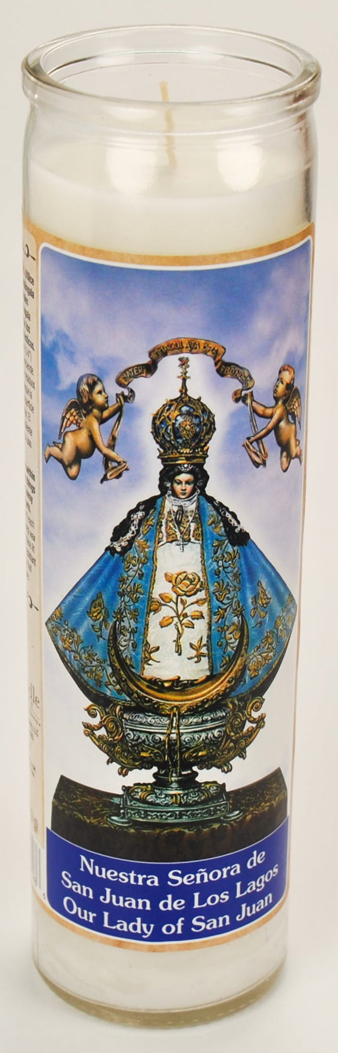 (2 pack) Prayer Candle Dual Saints White Wax, 8 Inch