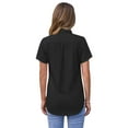 thumbnail image 3 of Siliteelon Short Sleeve Cotton Work Shirts for Women Basic Button Up Shirt, 3 of 7