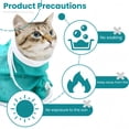 thumbnail image 7 of Breathable Mesh Anti Scratch Adjustable Cat Grooming Bag for Nail Trimming, Bathing - Polyester Soft Cat Washing Bag (Green-White), 7 of 7