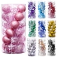 thumbnail image 2 of Wosthever 24 piezas bolas de Navidad adornos de colores boda familia interior exterior patio sala de estar dormitorio accesorios de decoración Kits de decoración para fiestas Rosado, 2 of 6