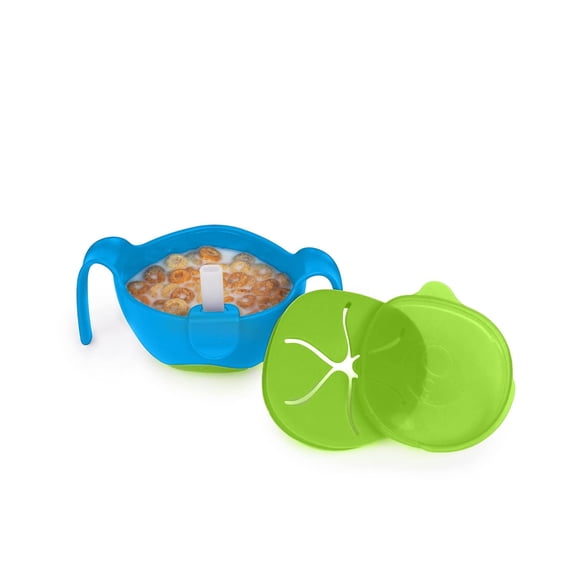 b.box 3 in 1 Toddler Bowl | Includes Straw, Lid & No Spill Snack Insert | Dishwasher & Microwave Safe | BPA Free | Ages 6 mo  (Ocean Breeze, 8.5 oz)