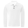 thumbnail image 4 of Breeze Polo Shirts for Men Long Sleeve Belly Collared Textured Shirt | Stretchy quick dry golf casual cool tops, button down wearbreeze mens polo White 5XL, 4 of 6